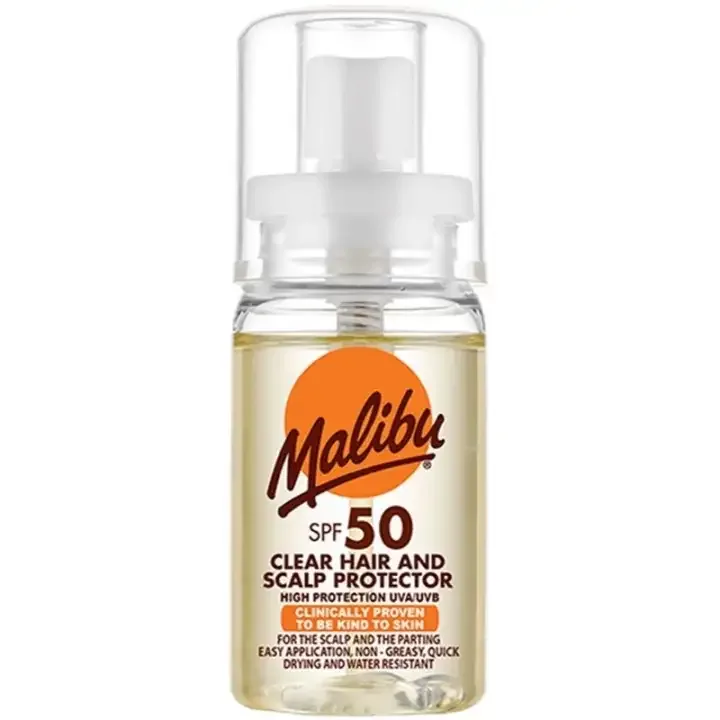 ماليبو بخاخ حماية الشعر وفروة الرأس الشفاف بعامل حماية SPF50 بحجم 100 مل